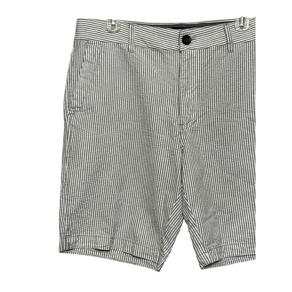Union Chino Shorts Button Closure Zip Fly Striped Seersucker Gray/White 34R NWT - Picture 3 of 10